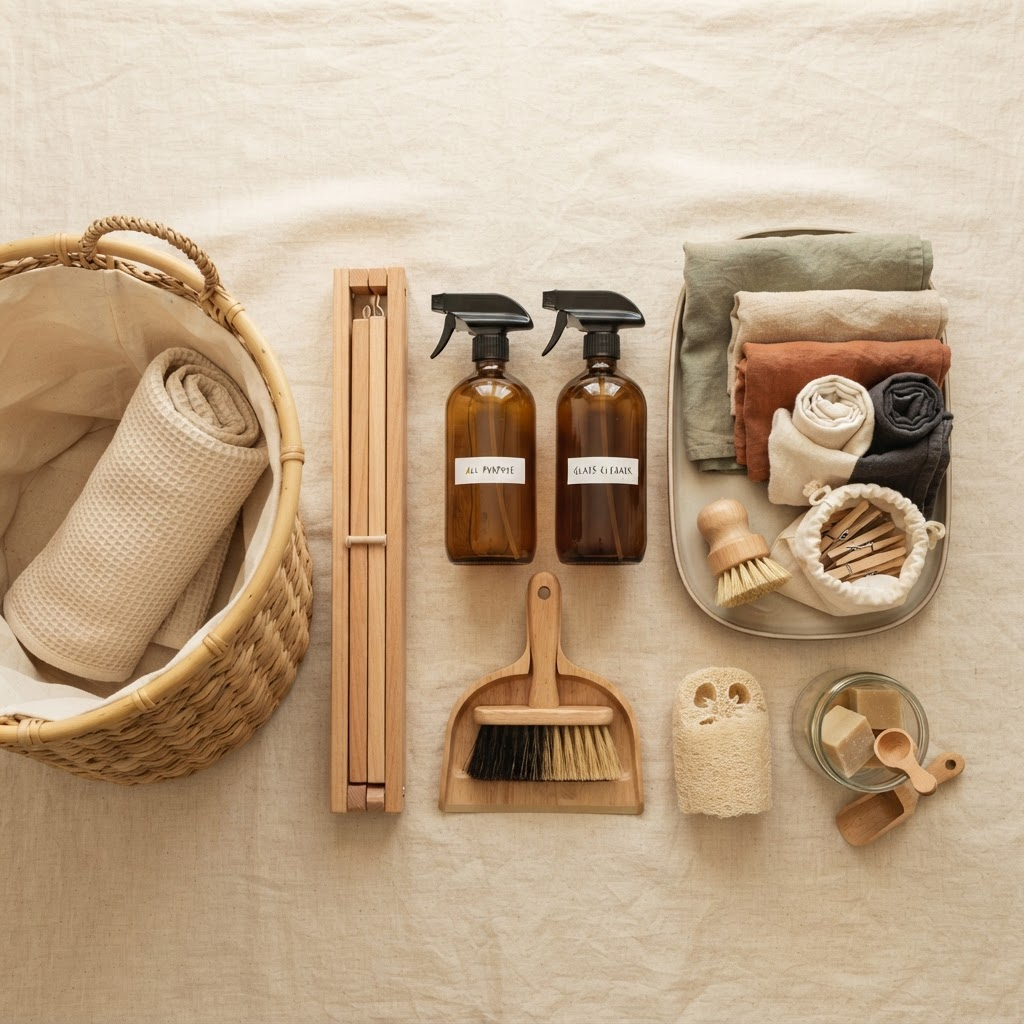 Cleaning kit contents laid out